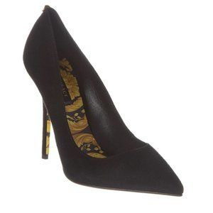 Versace Décolleté Pointed Toe Suede Black Pumps - Size 39.5